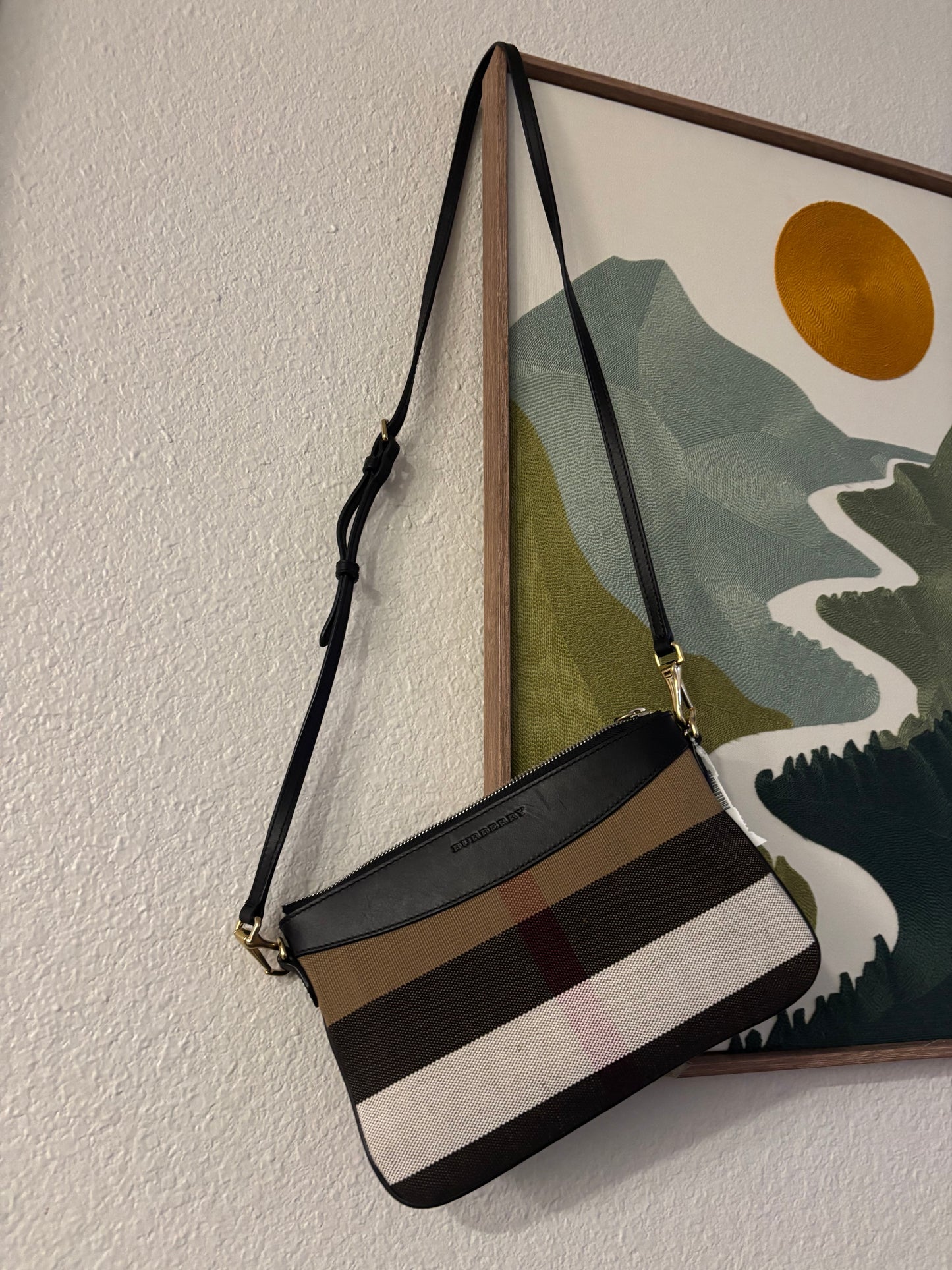 NWT Burberry Canvas Check Peyton Crossbody