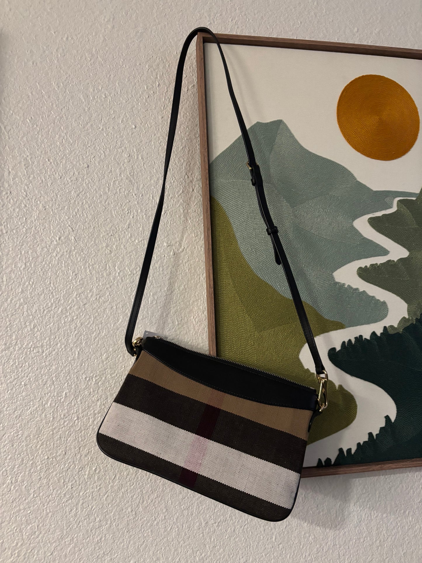 NWT Burberry Canvas Check Peyton Crossbody