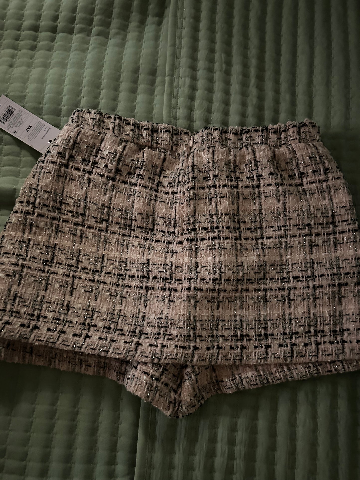 A sophisticated tweed skort