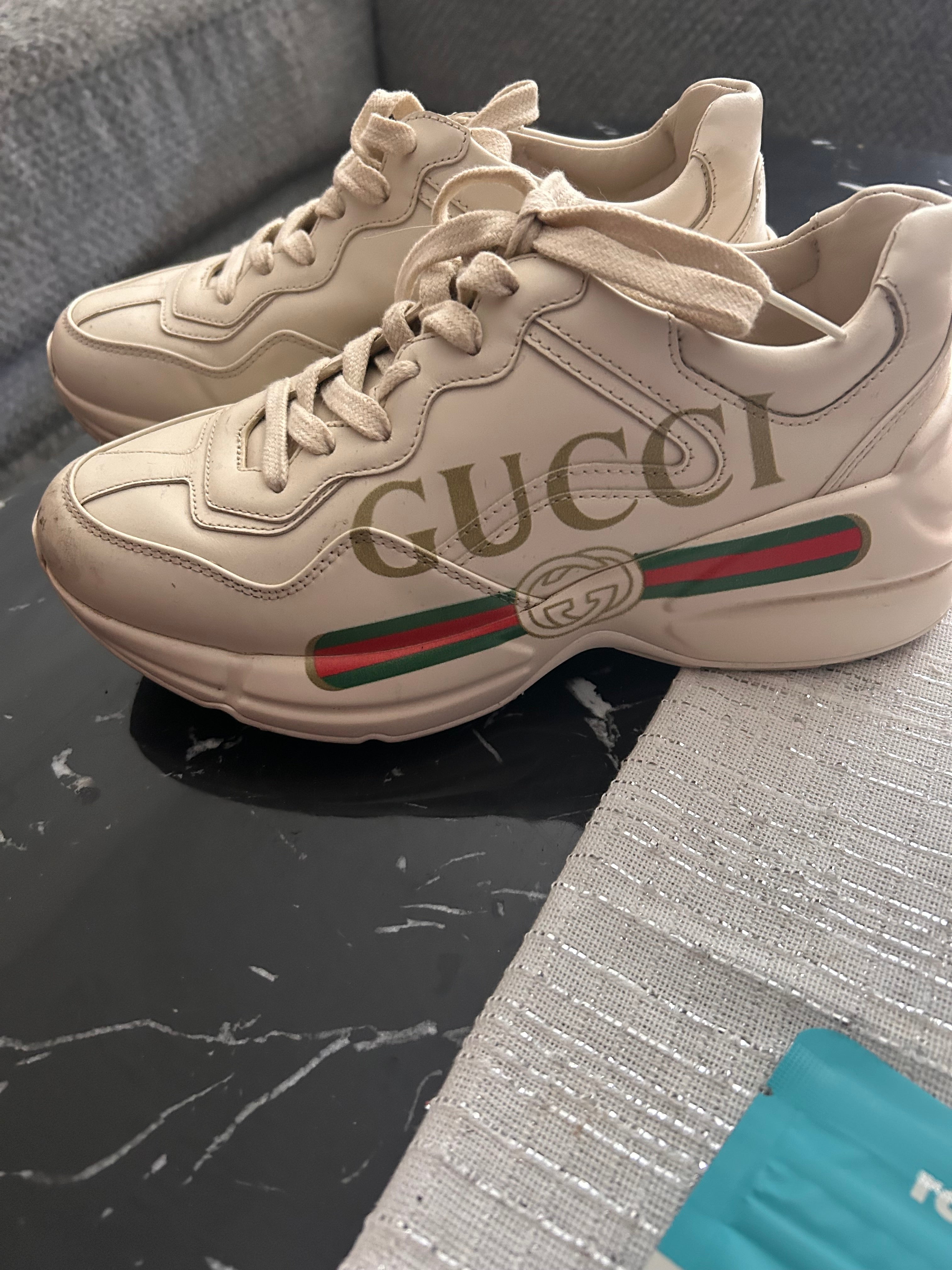 Gucci Logo Platform Sneakers Pre- Loved