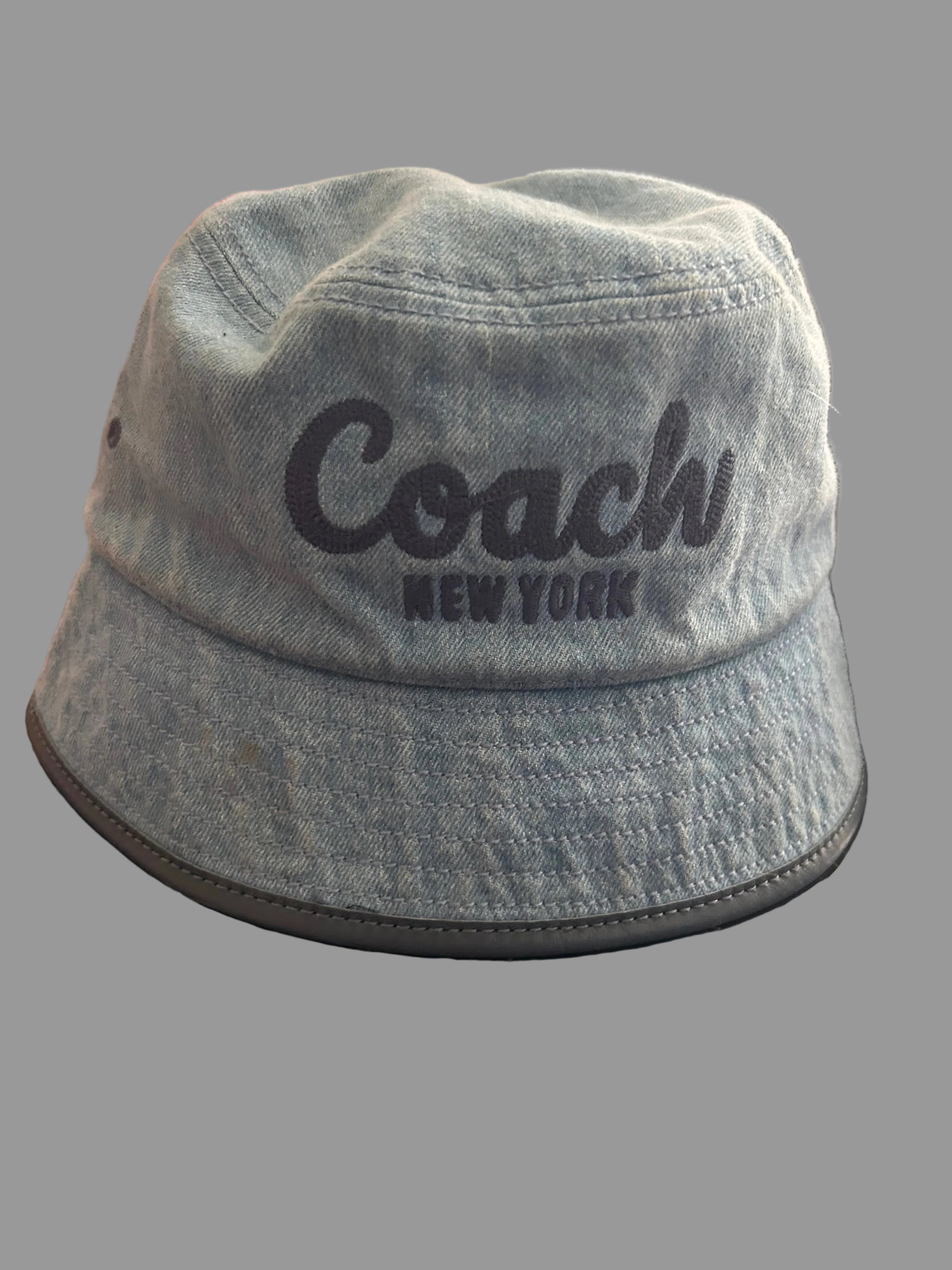 Coach Signature Bucket Hat Classic Logo Denim Style